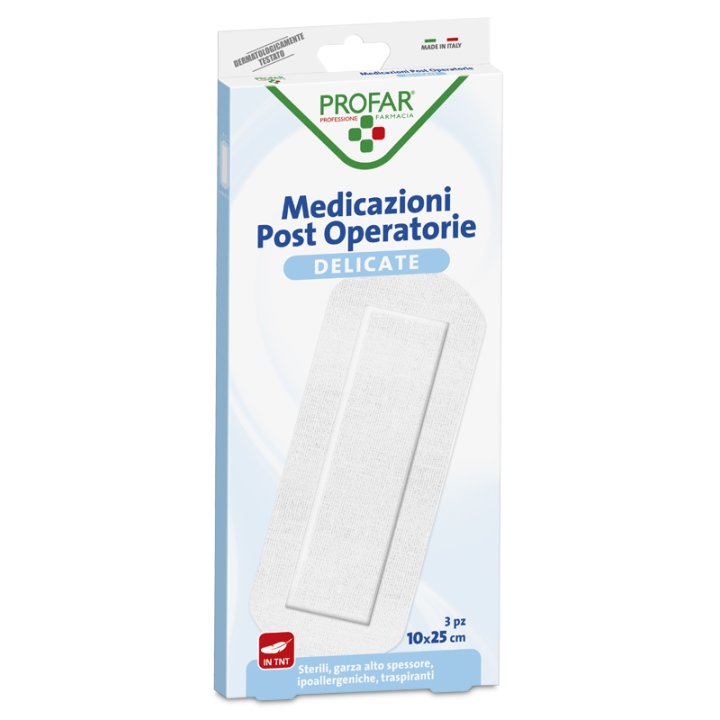 MEDICAZIONE POST OPERATORIA STERILE GARZA ANTIADERENTE 10X25CM 3 PEZZI PROFAR