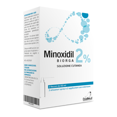 MINOXIDIL BIORGA (LABORATOIRES BAILLEUL)*soluz cutanea 3 flaconi 60 ml 2%